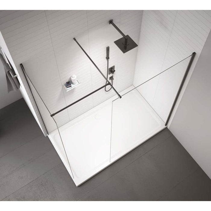 Merlyn Black Frameless Wet Room Shower Enclosure with 2 Panels & Accessories - Unbeatable Bathrooms