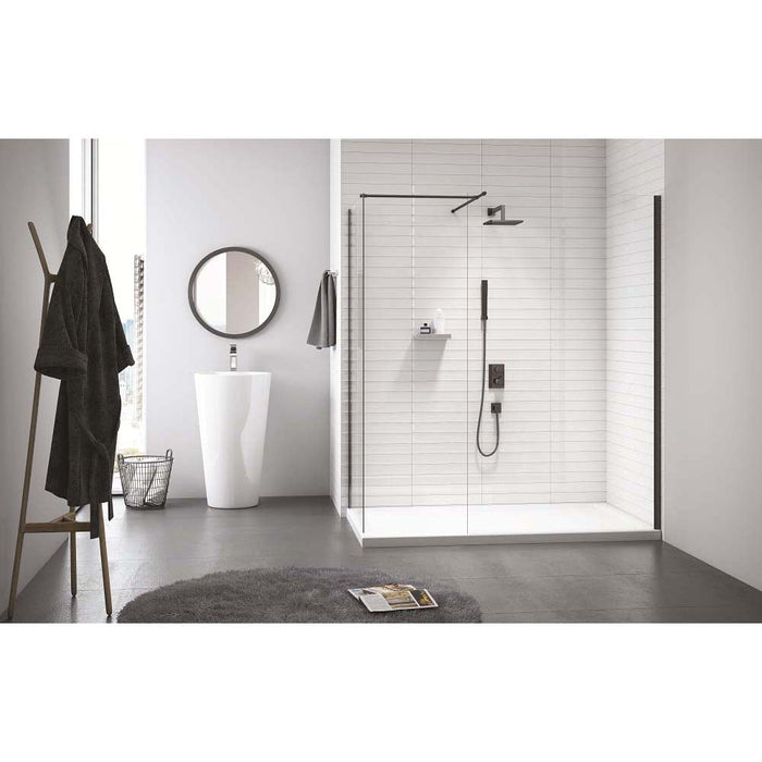 Merlyn Black Frameless Wet Room Shower Enclosure with 2 Panels & Accessories - Unbeatable Bathrooms