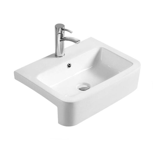 Hudson Reed Soft Square 570mm 1TH Semi-Recessed Basin - Unbeatable Bathrooms