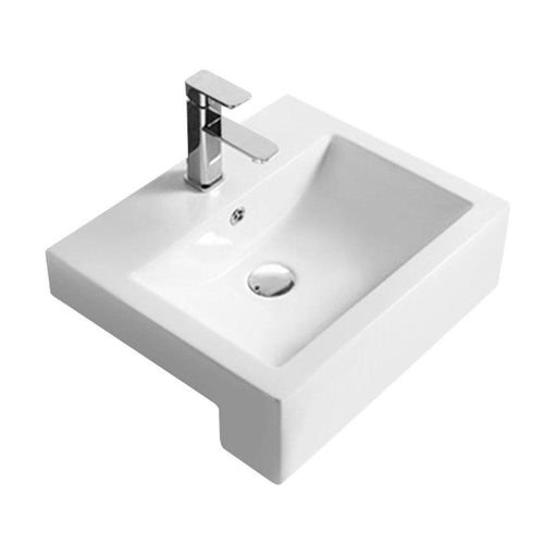 Hudson Reed Square 530mm 1TH Semi-Recessed Basin - Unbeatable Bathrooms