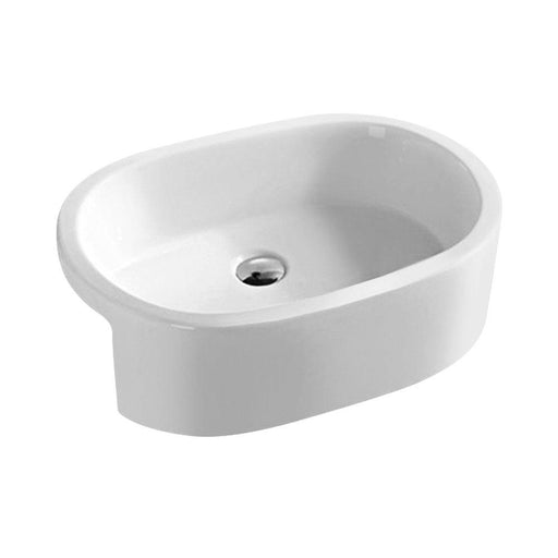 Hudson Reed Oval 570mm 0TH Semi-Recessed Basin - Unbeatable Bathrooms