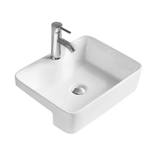Hudson Reed Soft Square 480mm 1TH Semi-Recessed Basin - Unbeatable Bathrooms