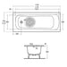 Armitage Shanks Nisa Lowline 170cm X 70cm Steel Bath, Anti Slip, No Tap Holes - Unbeatable Bathrooms