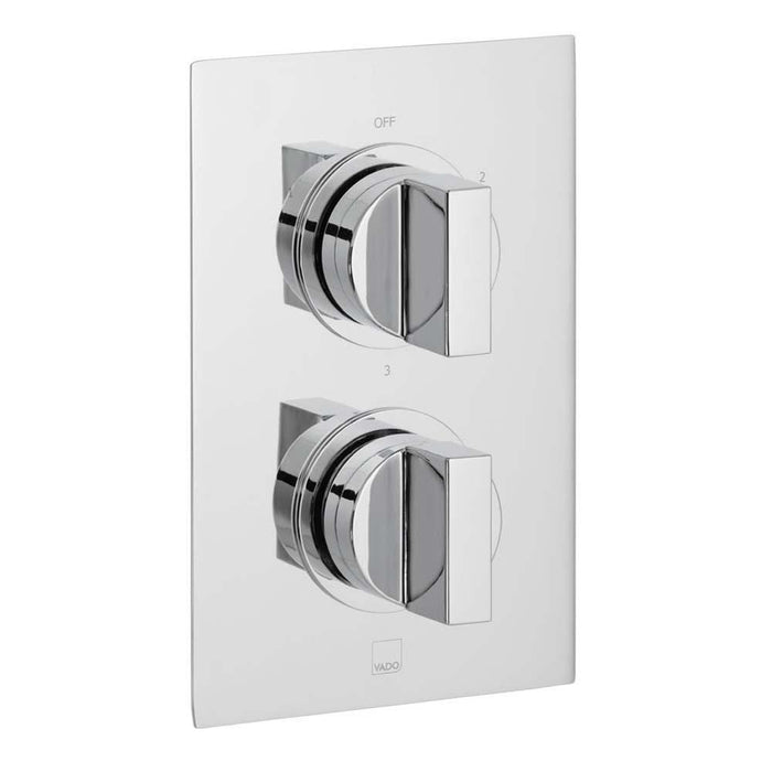 Vado Notion Three Outlet Two Handle Wall Mounted Thermostatic Shower Valve - Unbeatable Bathrooms