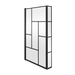 Nuie Abstract 1430mm Black L-Shape Square Block Framed Bath Screen (Fixed Return) - NSBS7BB - Unbeatable Bathrooms