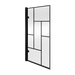 Nuie Abstract 1520mm Black Square Block Framed Bath Screen (Hinged) - NSSQ7BB - Unbeatable Bathrooms