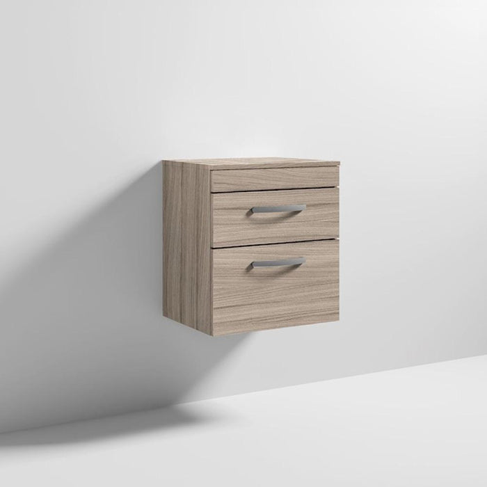 Nuie Athena 500mm Vanity Unit - Wall Hung 2 Drawer Unit with Basin - Unbeatable Bathrooms
