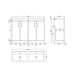 Nuie Athena 1200mm Double Vanity Unit - Floor Standing 4 Door Unit with Basin - Unbeatable Bathrooms