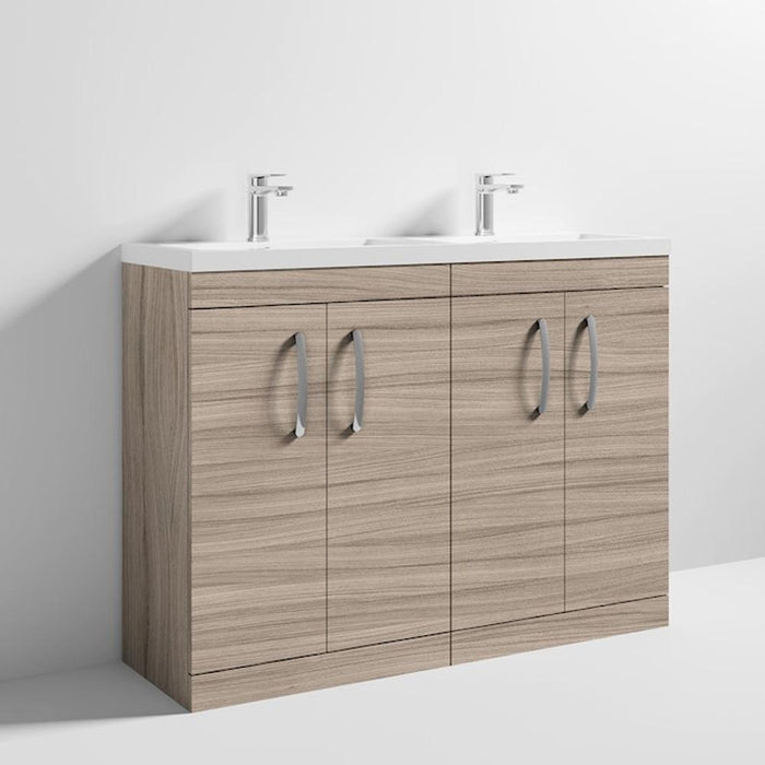 Nuie Athena 1200mm Double Vanity Unit - Floor Standing 4 Door Unit with Basin - Unbeatable Bathrooms