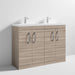 Nuie Athena 1200mm Double Vanity Unit - Floor Standing 4 Door Unit with Basin - Unbeatable Bathrooms
