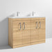 Nuie Athena 1200mm Double Vanity Unit - Floor Standing 4 Door Unit with Basin - Unbeatable Bathrooms