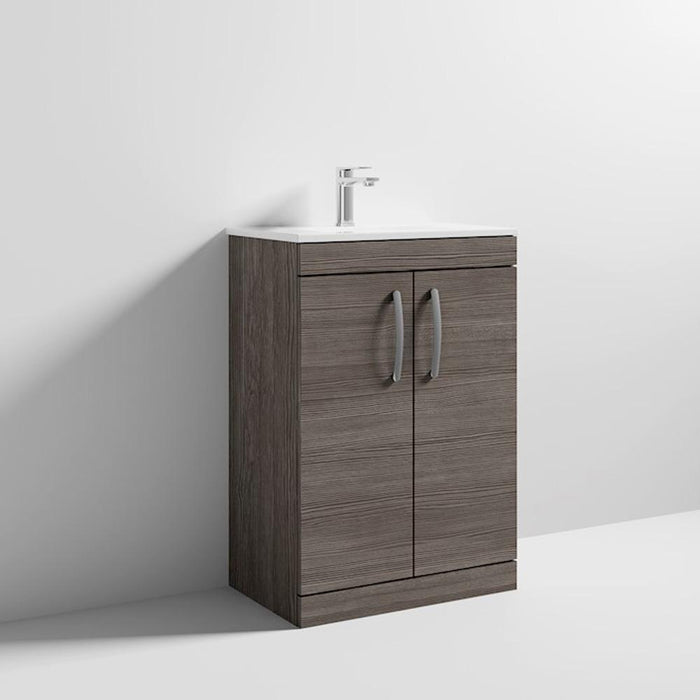 Nuie Athena 600mm Vanity Unit - Floor Standing 2 Door Unit with Basin - Unbeatable Bathrooms