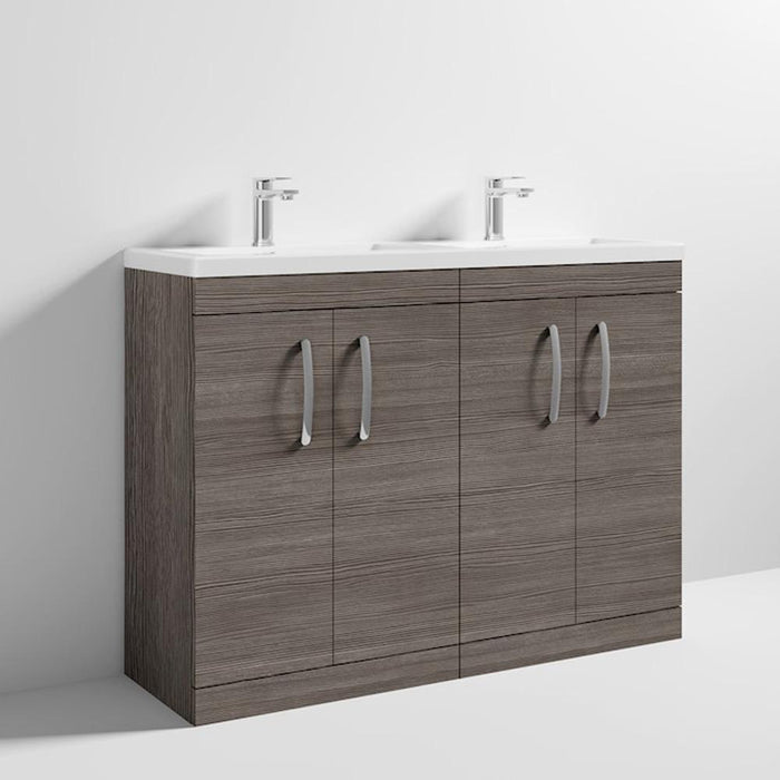 Nuie Athena 1200mm Double Vanity Unit - Floor Standing 4 Door Unit with Basin - Unbeatable Bathrooms