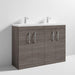 Nuie Athena 1200mm Double Vanity Unit - Floor Standing 4 Door Unit with Basin - Unbeatable Bathrooms