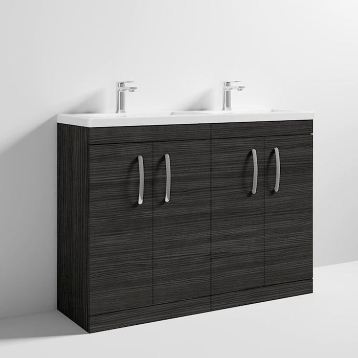 Nuie Athena 1200mm Double Vanity Unit - Floor Standing 4 Door Unit with Basin - Unbeatable Bathrooms