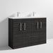 Nuie Athena 1200mm Double Vanity Unit - Floor Standing 4 Door Unit with Basin - Unbeatable Bathrooms