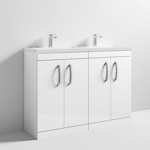 Nuie Athena 1200mm Double Vanity Unit - Floor Standing 4 Door Unit with Basin - Unbeatable Bathrooms
