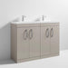Nuie Athena 1200mm Double Vanity Unit - Floor Standing 4 Door Unit with Basin - Unbeatable Bathrooms