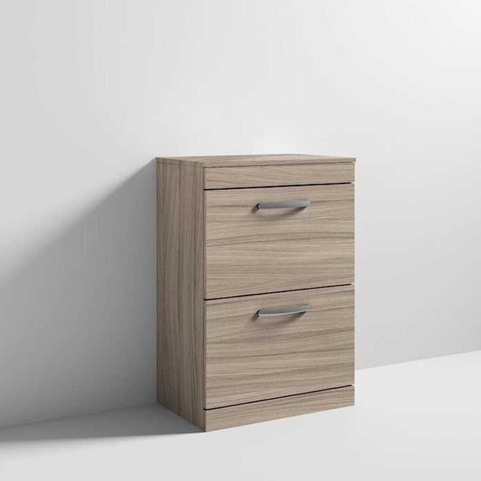 Nuie Athena 600mm Vanity Unit - Floor Standing 2 Drawer Unit with Basin - Unbeatable Bathrooms