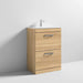 Nuie Athena 600mm Vanity Unit - Floor Standing 2 Drawer Unit with Basin - Unbeatable Bathrooms