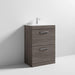 Nuie Athena 600mm Vanity Unit - Floor Standing 2 Drawer Unit with Basin - Unbeatable Bathrooms