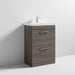 Nuie Athena 600mm Vanity Unit - Floor Standing 2 Drawer Unit with Basin - Unbeatable Bathrooms