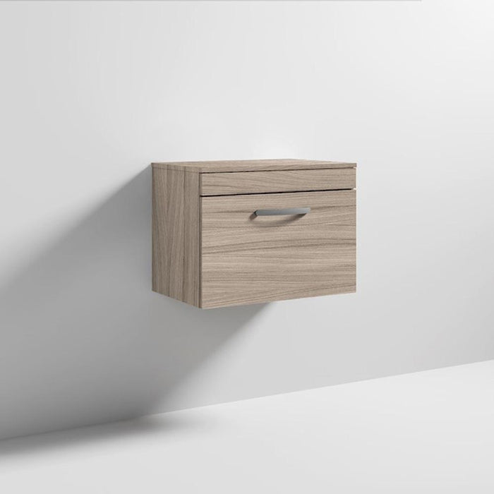 Nuie Athena 600mm Vanity Unit - Wall Hung 1 Drawer Unit with Basin - Unbeatable Bathrooms