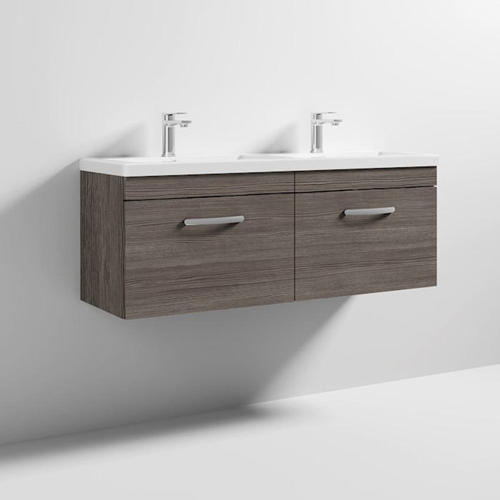 Nuie Athena 1200mm Double Vanity Unit - Wall Hung 2 Drawer Unit with Basin - Unbeatable Bathrooms