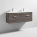 Nuie Athena 1200mm Double Vanity Unit - Wall Hung 2 Drawer Unit with Basin - Unbeatable Bathrooms