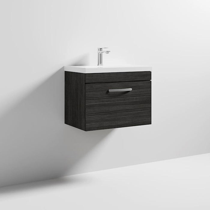 Nuie Athena 600mm Vanity Unit - Wall Hung 1 Drawer Unit with Basin - Unbeatable Bathrooms