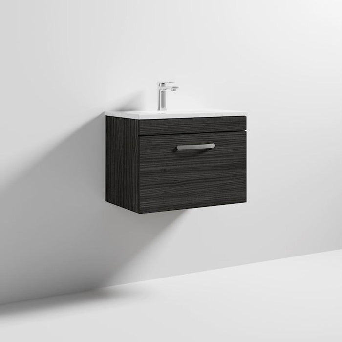 Nuie Athena 600mm Vanity Unit - Wall Hung 1 Drawer Unit with Basin - Unbeatable Bathrooms