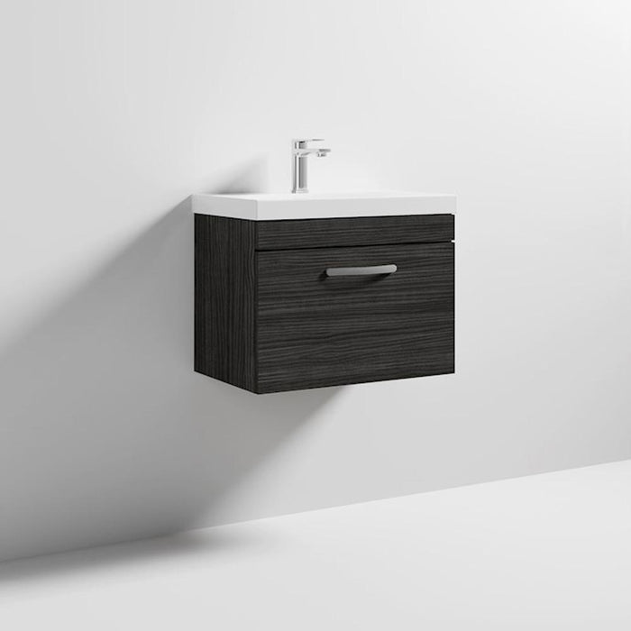 Nuie Athena 600mm Vanity Unit - Wall Hung 1 Drawer Unit with Basin - Unbeatable Bathrooms