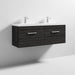 Nuie Athena 1200mm Double Vanity Unit - Wall Hung 2 Drawer Unit with Basin - Unbeatable Bathrooms