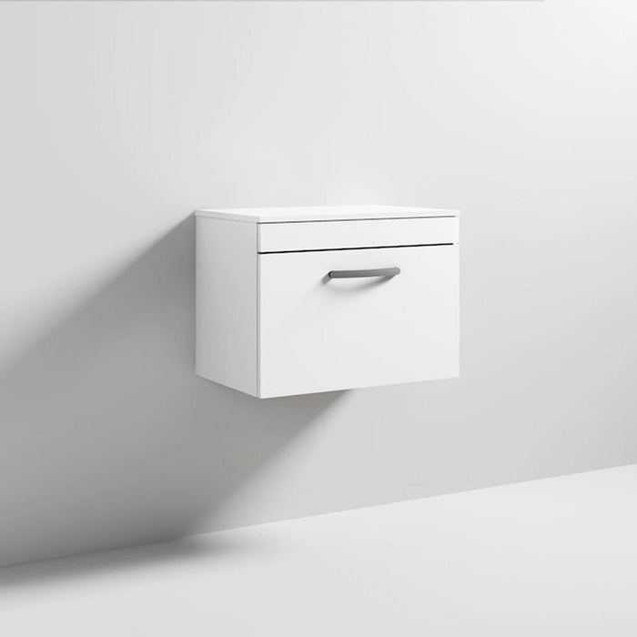 Nuie Athena 600mm Vanity Unit - Wall Hung 1 Drawer Unit with Basin - Unbeatable Bathrooms