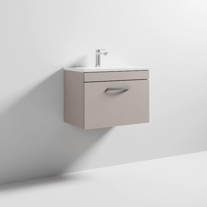 Nuie Athena 600mm Vanity Unit - Wall Hung 1 Drawer Unit with Basin - Unbeatable Bathrooms