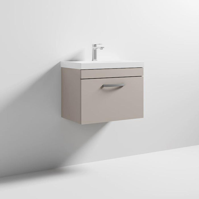 Nuie Athena 600mm Vanity Unit - Wall Hung 1 Drawer Unit with Basin - Unbeatable Bathrooms