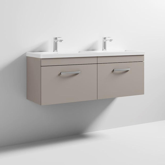 Nuie Athena 1200mm Double Vanity Unit - Wall Hung 2 Drawer Unit with Basin - Unbeatable Bathrooms