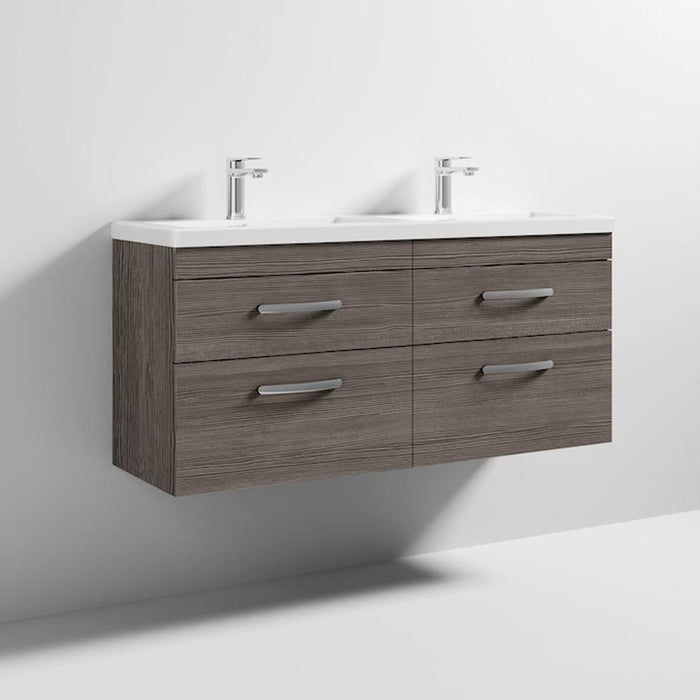 Nuie Athena 1200mm Double Vanity Unit - Wall Hung 4 Drawer Unit with Basin - Unbeatable Bathrooms
