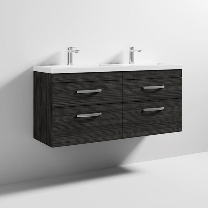 Nuie Athena 1200mm Double Vanity Unit - Wall Hung 4 Drawer Unit with Basin - Unbeatable Bathrooms
