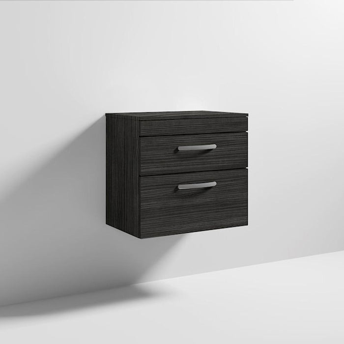 Nuie Athena 600mm Vanity Unit - Wall Hung 2 Drawer Unit with Basin - Unbeatable Bathrooms