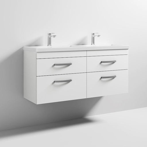 Nuie Athena 1200mm Double Vanity Unit - Wall Hung 4 Drawer Unit with Basin - Unbeatable Bathrooms