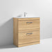 Nuie Athena 800mm Vanity Unit - Floor Standing 2 Drawer Unit with Basin - Unbeatable Bathrooms