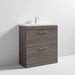 Nuie Athena 800mm Vanity Unit - Floor Standing 2 Drawer Unit with Basin - Unbeatable Bathrooms