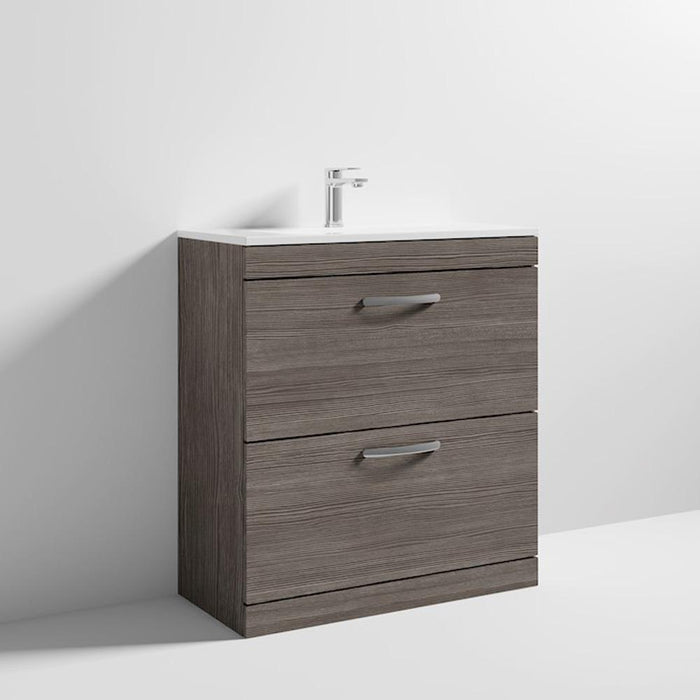 Nuie Athena 800mm Vanity Unit - Floor Standing 2 Drawer Unit with Basin - Unbeatable Bathrooms