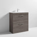 Nuie Athena 800mm Vanity Unit - Floor Standing 2 Drawer Unit with Basin - Unbeatable Bathrooms