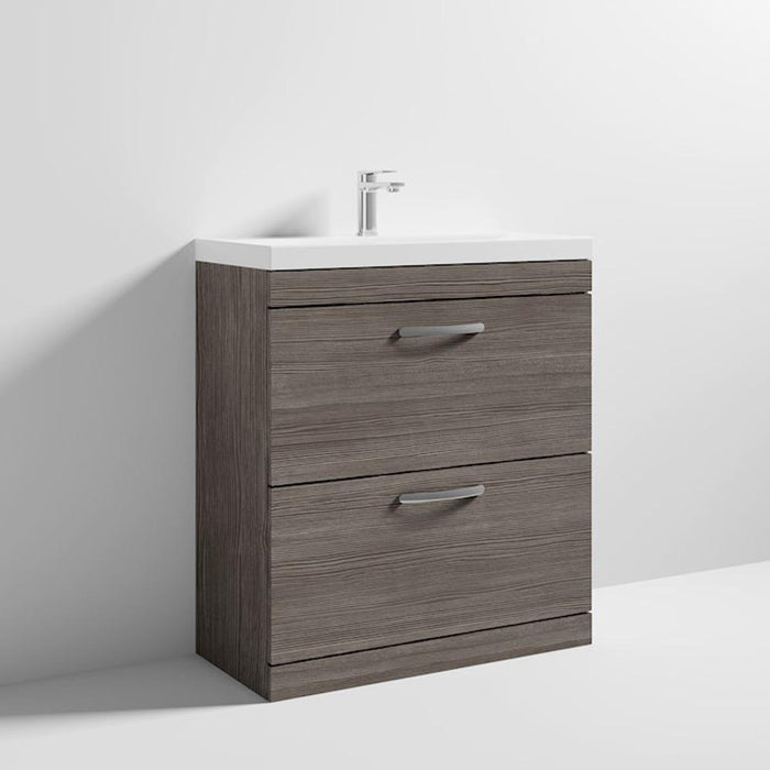 Nuie Athena 800mm Vanity Unit - Floor Standing 2 Drawer Unit with Basin - Unbeatable Bathrooms