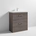 Nuie Athena 800mm Vanity Unit - Floor Standing 2 Drawer Unit with Basin - Unbeatable Bathrooms
