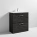 Nuie Athena 800mm Vanity Unit - Floor Standing 2 Drawer Unit with Basin - Unbeatable Bathrooms
