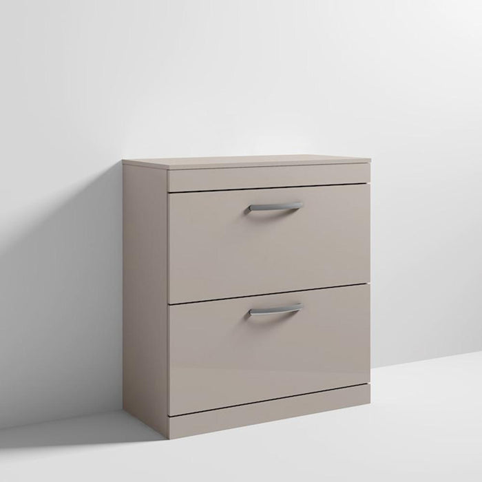 Nuie Athena 800mm Vanity Unit - Floor Standing 2 Drawer Unit with Basin - Unbeatable Bathrooms