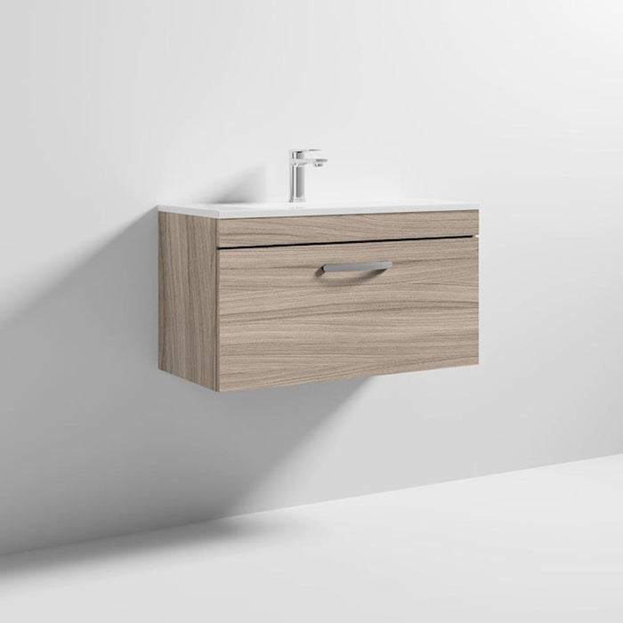 Nuie Athena 800mm Vanity Unit - Wall Hung 1 Drawer Unit with Basin - Unbeatable Bathrooms